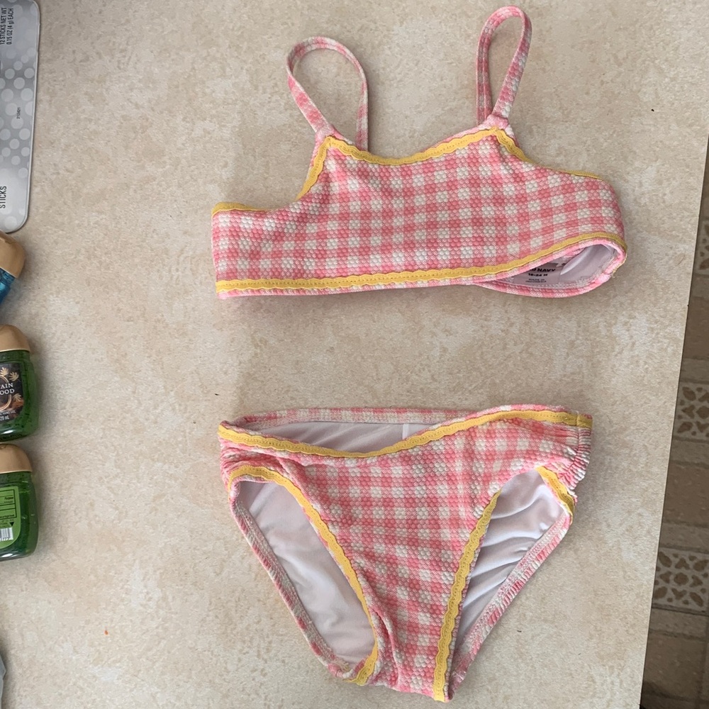 Old navy Pink and Yellow size 18-24 M swimsuit